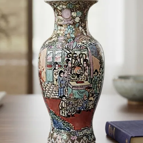Venduto da beep: Vaso Cinese Vintage Ceramica Dipinta a Mano | Decorazioni Orientali